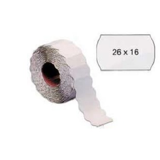 ROTOLI ETICHETTE 26X16 ONDA BIANCO PER PREZZATRICE MANUALE